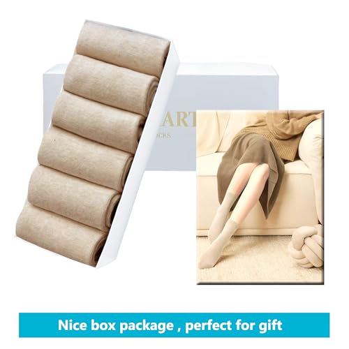MAGIARTE Womens Mini Crew Cotton Socks,6 Pairs - color: Color#04a Navajo Beige