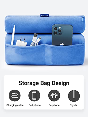 UGREEN Tablet Pillow Stand for Lap Soft Holder Bed with 3 Viewing Angles Adjustable Home Office Accessories Compatible with iPad Pro 13 12 11 10.5 Air Mini 5 4 3 2 Phone 16 15 14 E-Reader Blue - color: Blue