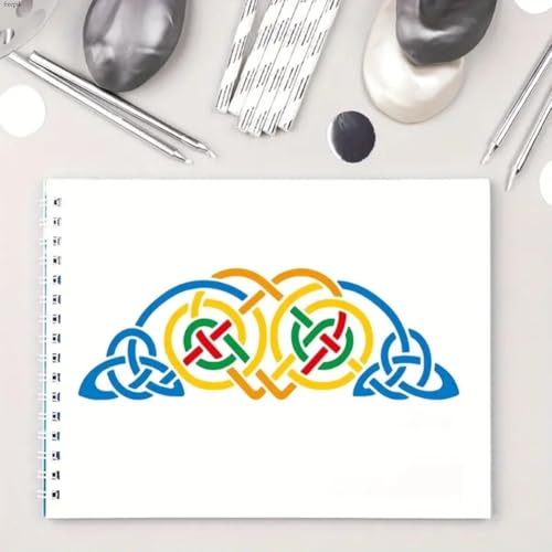 9-Pack Celtic Knot Stencils for Painting on Wood- 8x8 Inch Reusable Drawing Templates for Wood Painting, Wall Art, Baking Decor & DIY Crafts, Traditional Interlace Pattern Designs - color: White