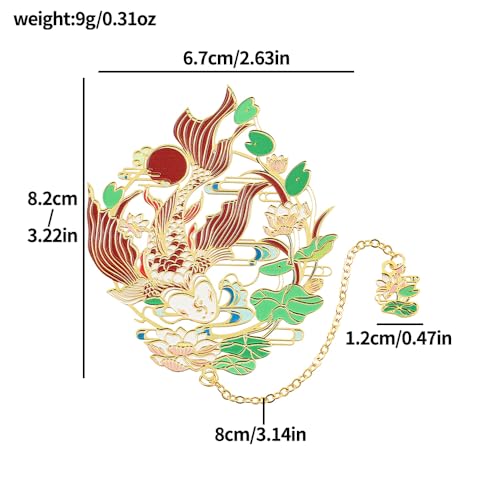 Shan Hai Jing Divine Beasts Bookmark Phoenix Dragon Koi Deer Good Luck Gift - color: Style 4 Gift Boxed