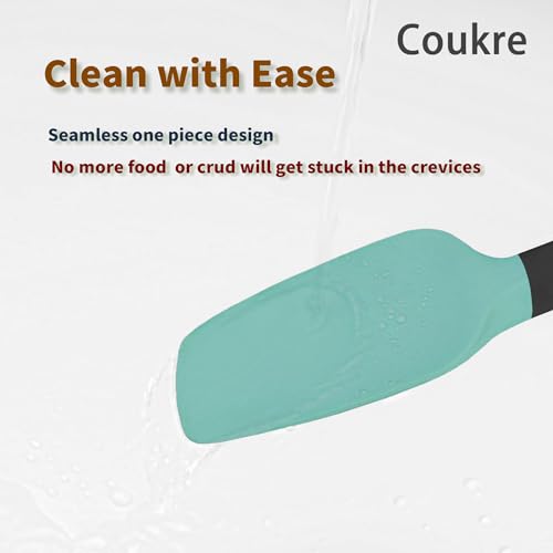 Coukre Silicone Spatula Set of 5,High Temperature Resistant, Food Grade Silicone, Dishwasher Safe, for Baking, Cooking (Colorful B Black) - color: Colorful B Black