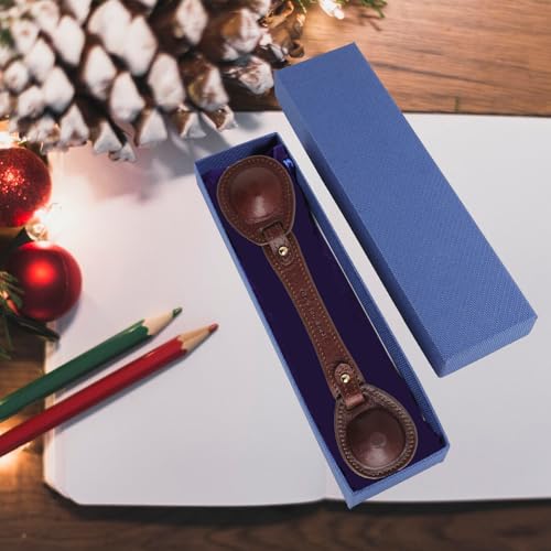 Leather Weighted Book Page Holder for Women Men, Book Weight Page Holder for Book Lovers, Book Accessories Gift for Reading Lovers (Umber) - color: 03-umber