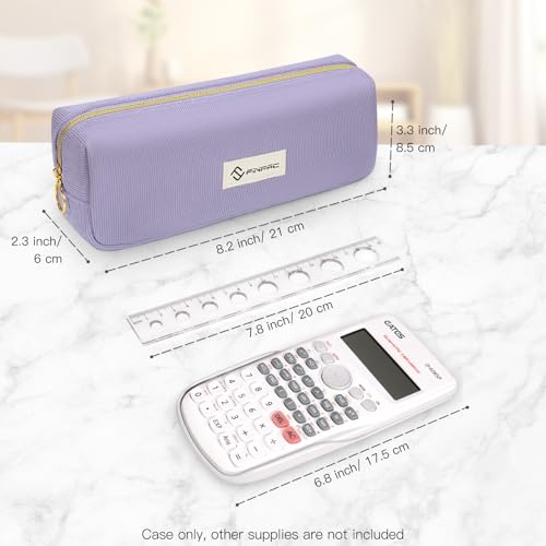 FINPAC Pencil Case, Corduroy Aesthetic Makeup Bag - color: Purple