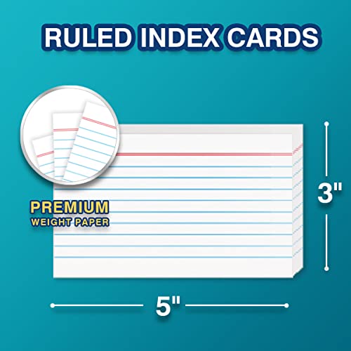 H4D 3x5 Index Card Holder with 100 Index Cards and 25 Dividers, Black - color: Black, size: 3"x5"