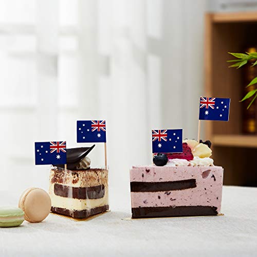 mflagperft Australia Toothpick Flags 100 Pack,Mini Australian Flag Picks - color: Australia