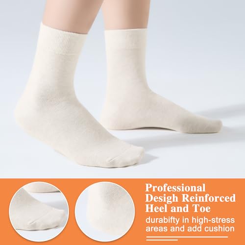 ATBITER Women Thin Cotton Crew Socks,Ankle Bootie Casual Dress Socks 6Pairs - color: 6 Pairs Quotidian Colors, size: 9-11