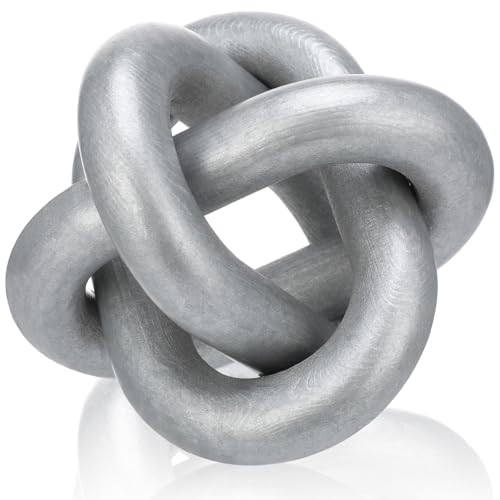 Yalikop 3 Link Wood Knot Decor Rustic Table Shelf Accents, Silver - color: Silver