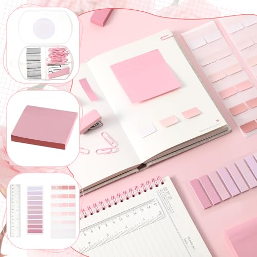 Eersida 74 Pcs School Supplies Set with Pencil Pouch, Pink, Cute Style - color: Pink, style: Cute Style