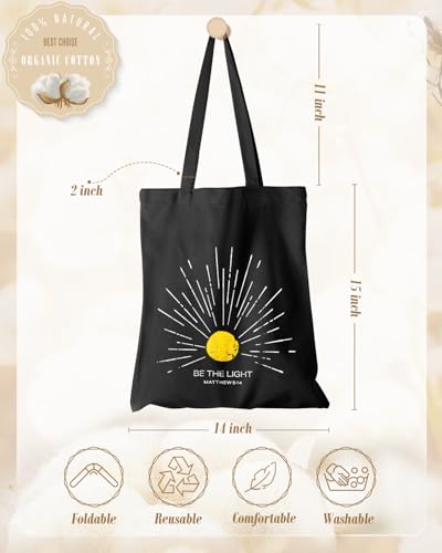 Miss Adola Canvas Tote Bag for Women with Inner Pocket - color: Be the Light