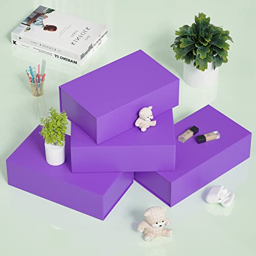 RYDDOY Purple Gift Box, 9.5x6x3'' Gift Boxes with Lids for Presents - color: Purple, size: 9.5 x 6 x 3 Inch