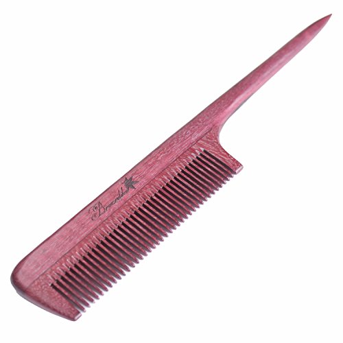 Breezelike Fine Tooth Hair Comb for Women, Wooden Tail Comb for Styling - color: Purpleheart Wood