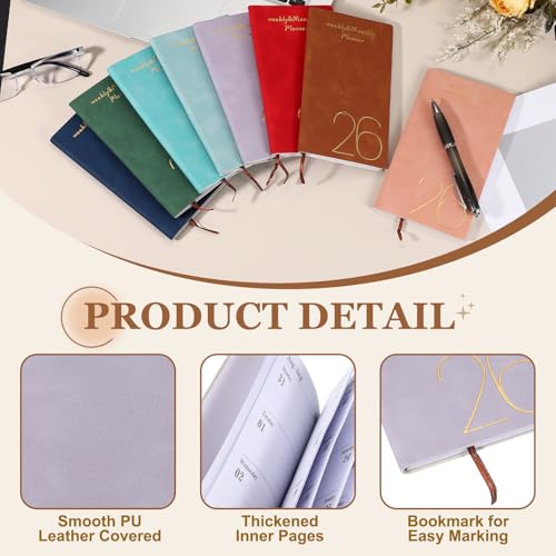 PATIKIL 2026 Daily Planner Notebook, A6 64 Sheets Undated to Do List Daily Weekly Monthly Goals Tracker Pocket Notebook for Office Home Study Work Time Management Fitness Habit, Purple - color: Purple