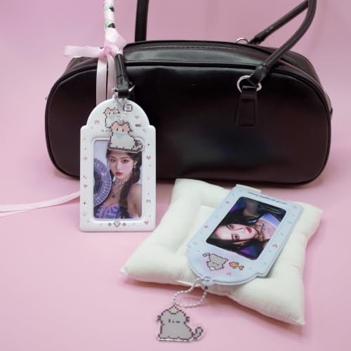 2 Pack K-pop Photocard Holder Keychain, Photo Card Holder with Cute Cat - style: Cat
