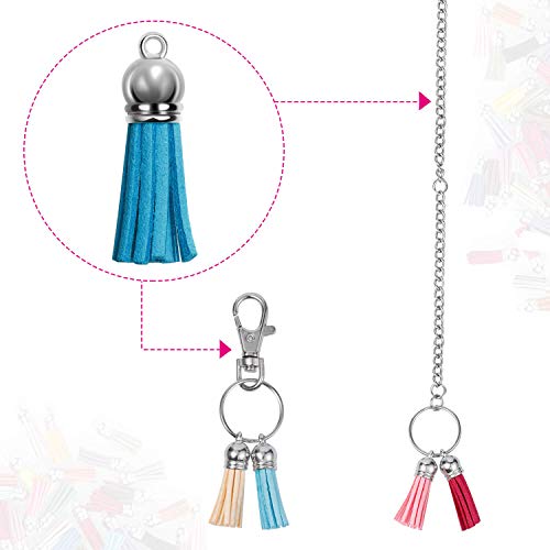 Paxcoo 120pcs Acrylic Keychain Blanks & Rings Bulk for DIY Craft Supplies - color: Multicolors