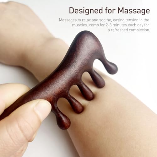 Scalp Massage Comb Hair Growth Stimulating Wooden Scalp Massager Stress Relief Loc Comb Present for Women and Men