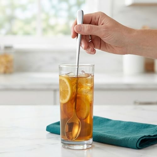 Iced Tea Spoons Set of 4, 7.7-Inch Long Handle Pointed Bar Cocktail Stirrer