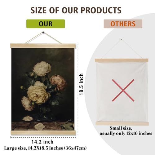 You found a duck Vintage Camellia Flower Poster Wall Art Decor,Retro Camellia Wall Art,Flowers Linen Hanging Poster for Bedroom Living Room Office, Farmhouse18.5X14inch (HD017) - color: HD017