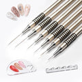 Komall Metallic Nail Art Brushes, 6Pcs Non-slip Liner Brushes Set, Gold - color: Gold