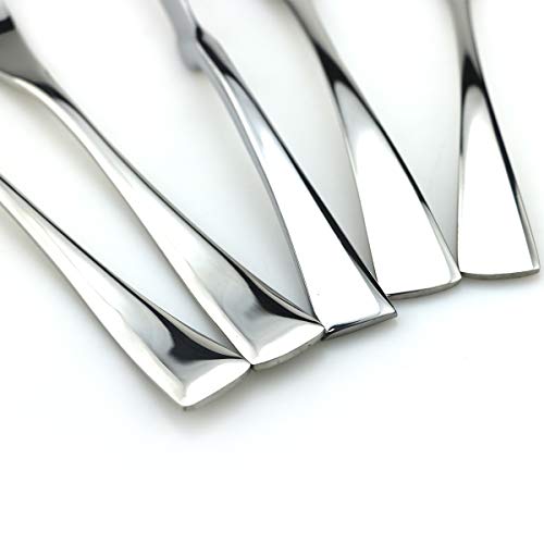 JASHII 18/0 Stainless Steel 24 Piece Mirror Polished Silver Flatware Set,Dinner Knife Steak Knife Salad Fork Dessert Coffee Spoon，Service for 4 ，Silverware Utensil Sets - color: 24pcs/4-set