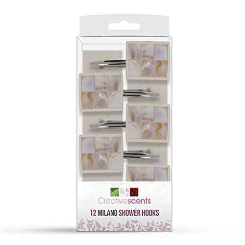Creative Scents Milano Shower Curtain Hooks Decorative | Set of 12 - style: Shower Curtain Hooks