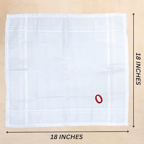 Monogrammed Handkerchiefs for Men 3-Pack Cotton, White Hankies - color: O