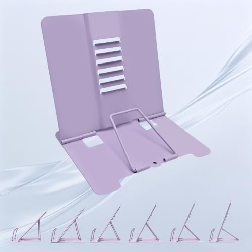 Book Stand, Book Holder, Book Stand for Reading – for Desk & Music - color: Purple