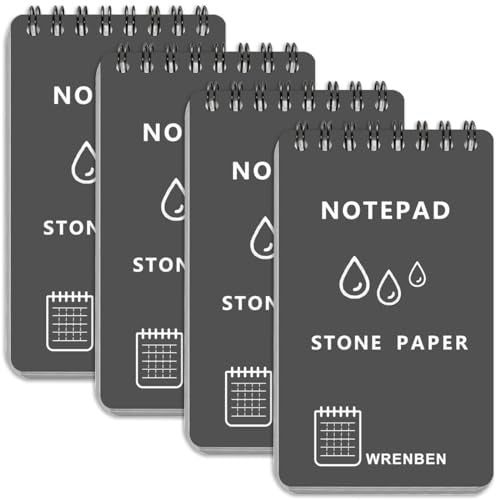 Waterproof Top Spiral Notepads 3" x 5", Universal Grid, Grey - color: Grey, size: Small