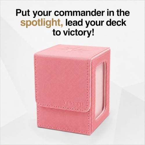 Venssu MTG Deck Box with Commander Display, Fits TCG Cards (Pink&Pink) - color: Pink&Pink