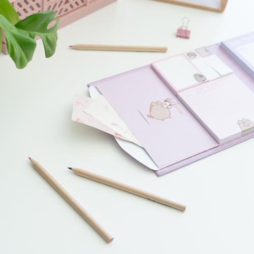 Grupo Erik | Pusheen Weekly Notebook Set with Sticky Notes - color: purple