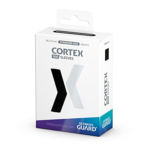 Ultimate Guard Cortex Outer Card Sleeves, 100 Standard Size TCG Sleeves, 66 x 91mm, Black Back, Glossy Finish, No PVC & Acid-Free, High Clarity - color: Black, size: Standard Glossy