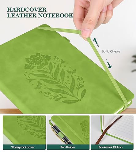Lined Journal Notebook for Women, A5 Hardcover Leather Journals for Writing, 200 Pages Thick Travel Daily Journal, College Ruled Notebook for Work School, Note Taking, Business 5.75'' X 8.38'' Cyan - color: Cyan