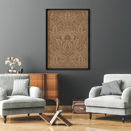 MUDECOR Premium Framed Wall Art Classic Floral Design in Warm Brown Tones Illustrations Impressionism Scenic Colorful for Living Room, Bedroom, Office - 26"x36" Black - color: A07-2308-na06, size: 36"L x 26"W, style: Black Frame