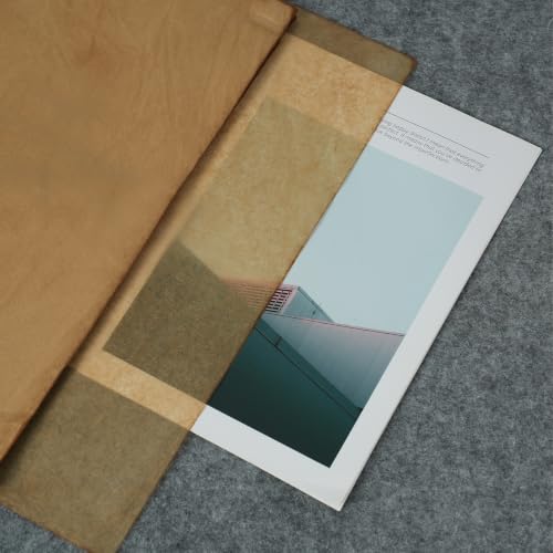 100 Sheets Cicada Wing Rice Paper - Handmade Bamboo Pulp Xuan Paper for Mixed Media, Gelli Printing & Calligraphy - Ultra-Thin, Strong & Translucent Art Paper for Collage, Layering & Journaling - color: Vintage Aged Brown