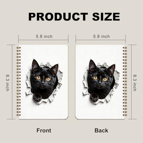 2 Pcs Funny Cat Spiral Notebook, Cute Cats Gifts Journal Notebook for Women - color: Multicolour 0002