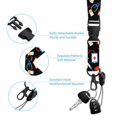 ID Holders for Badges Nurse Elements Badge Holder with Lanyard Clip for Women Nurse Teacher Student - color: Nurse Elements
