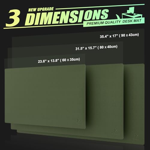 K KNODEL Small Office Desk Mat, Leather Mouse Pad (23.6"x13.8", Dark Green) - color: Dark Green, size: 23.6" x 13.8"