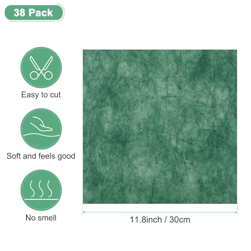M METERXITY 38-Sheet Korean Cotton Wrapping Flower Paper, 11.8 Inch Waterproof Floral Wrapping Cotton Paper for Bouquets/Gift Packaging [Dark Green] - color: Dark Green