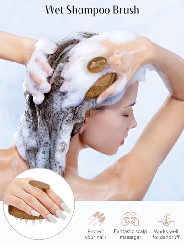 HEETA Scalp Massager Hair Growth Scrubber for Dandruff Removal Hair Care - color: Brown