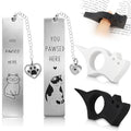 4Pcs Cat Bookmarks Set, 2Pcs Thumb Page Holders and 2Pcs Metal Markers