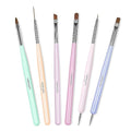 Beetles Gel Polish Nail Art Brushes, 6 Pcs Fingernail Art Design Pens - color: A-Multicolor-6