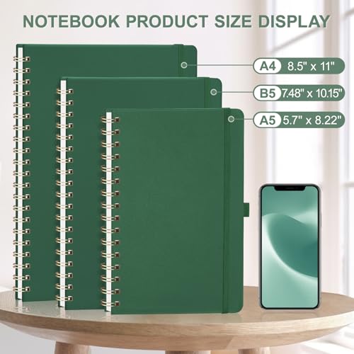 AHGXG Graph Paper Notebook, 140 Pages, A5 (5.7" x 8.3") - color: Dark Green, style: A5-Graph