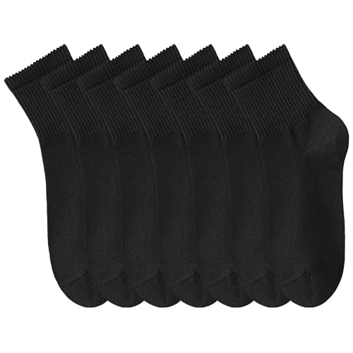 Women's Cotton Quarter Crew Socks - color: 10 Black - 7 Pairs