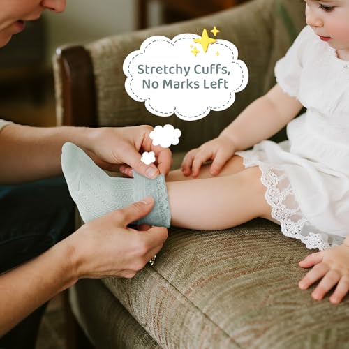 Durio Baby Girl Ruffle Socks, Baby Lace Ankle Socks 0-12M 3 pair3