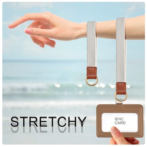 Fishent Stretchy Key Chain, Cute Keychain Wristlet, Woven Wrist Lanyard for Keys, Key Chains for Women Men Car Keys ID Badges Card Wallet Phone, Starlight - color: Starlight