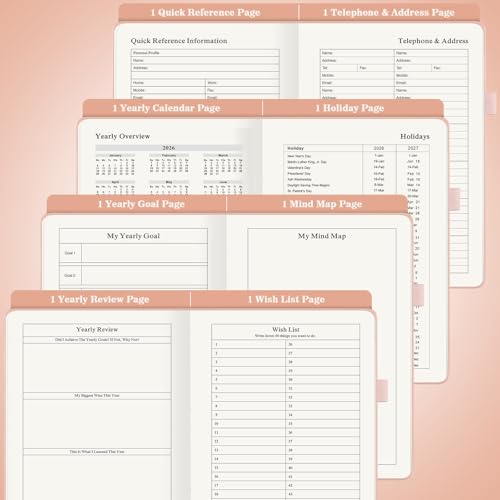 Undated Daily Planner with To Do List, 365 Days Planner for ADHD (A5, Pink) - color: Pink