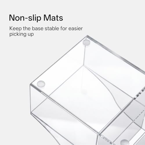 HBlife Acrylic Pen Holder for Desk, 3-Compartment Small Desk Organizer with Drawer, Clear Office Supplies Desk Accessories with Sticky Notes Holder Stores Post It Notes 3X3 for Office, Home and School - color: Clear, size: 3.46”x 4.57” x 3.46”