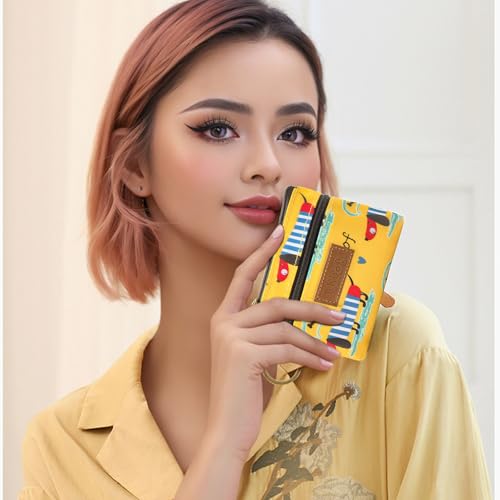 Coin Bag, Waterproof Coin Wallet Small Coin Purse with Zipper and Keyring, Cute Coin Pouch for Women and Girls, Change Purse Mini Storage Bag for Coin, Cards, Lipsticks, Keys (yellow) - color: yellow dog