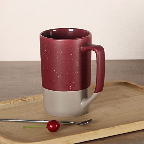 16 OZ Large Coffee Mug, Ceramic Coffee Mugs, Big Tea Cup, Red - color: Red
