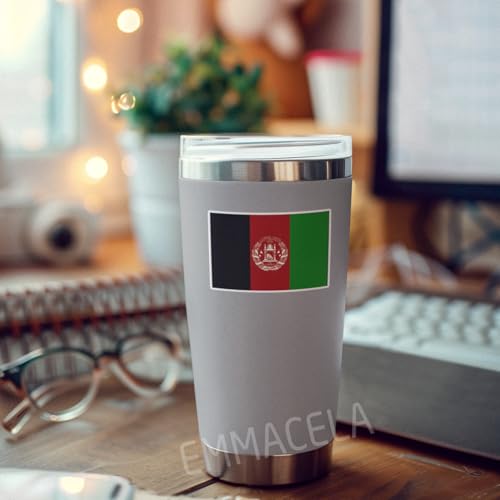 (3PCS) Afghanistan Flag stickers, Countries Flag Stickers, Waterproof Vinyl Decals For Laptops, Tumblers, Water Bottles, Books, Scrapbooks, Size 3 x 2.1 Inch - color: Afghanistan