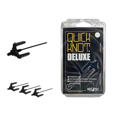 Quick Knot® Deluxe | Mane Braiding Clips for Horses & Ponies | Professional Show Braids in Minutes | No Sewing Required | Reusable (Black, Standard) - color: Black, size: Standard